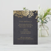 金ゴールドエレガントブラック結婚レース詳細カード エンクロージャーカード (スタンド正面)