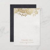 金ゴールドエレガントブラック結婚ヴィンテージレ感謝していースユー サンキューカード (正面/裏面)