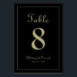 金ゴールドエレガントブラック結婚式レセプションディフォーマルナー テーブルナンバー<br><div class="desc">のテーブ結婚ル番号イベントパーティー署名デザインは、クラシック洗練された黒い背景にシックな金ゴールドトーンの色コンテンポラリーとクラシックエレガンスを特徴とする。表の結婚デザインを自分の名前、日付結婚、および表の番号でトレンディーレタリングとスクリプトでパーソナライズする。カードの背面は正面の複製である。後を追テンプレートを使って簡単にモダンテーブルの番号を使って各テーブルに対して1つのテーブルを注文する私たちの簡単。******このテンプレートはデザインツールで調整し、2桁の表番号10と10を視覚的に中央に表示する必要があった。***** invitationsuites@gmail.com連絡か、このリストのメッセージリンクを使用しもして、このデザインに対して質問がある、サポートが必要なカスタムか、またはメッセージカラー要求がある。</div>