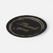 金ゴールドエレガントブラック誕生日パーティーありがとう ペーパープレート (アングル)