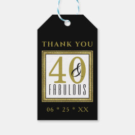 金ゴールドエレガントブラック40歳の誕生日ありがとう ギフトタグ
