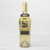 金ゴールドエレガントブラック50thバースデーパーティーのお気に入り ボトルネックタグ (ボトル)