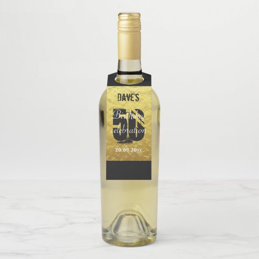 金ゴールドエレガントブラック50thバースデーパーティーのお気に入り ボトルネックタグ (ボトル)