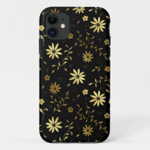 「金ゴールドエレガントブラックiPhoneケース」