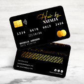 金ゴールドエレガントブラックSparkle Hairstylistクレジットカード 名刺