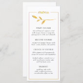 金ゴールドエレガントブランチ。シックモダン結婚ズ メニュー (正面/裏面)