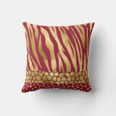 金ゴールドエレガントブルゴーニュアニマルプリントスタイリッシュ クッション (裏面)