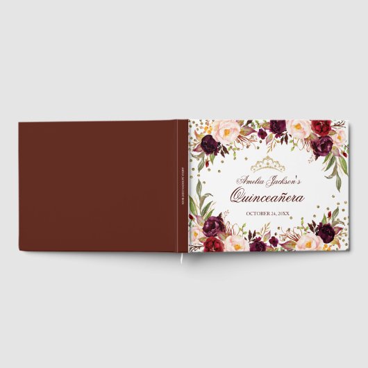 金ゴールドエレガントブルゴーニュフローラキンセアニェラ ゲストブック (全面)