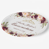 金ゴールドエレガントブルゴーニュフローラキンセアニェラ ペーパープレート (アングル)