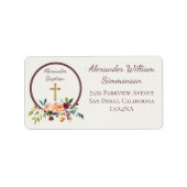 金ゴールドエレガントブルゴーニュフローラベビーバプテスマ帰還 ラベル (正面)