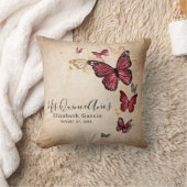 金ゴールドエレガントブルゴーニュ蝶ミスカインスアノス クッション (ブランケット)