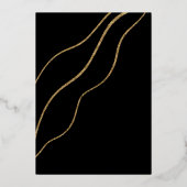 金ゴールドエレガントブルゴーニュ赤と黒のフローラ結婚 箔招待状 (裏面)