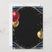 金ゴールドエレガントブルーアゲート90誕生日 招待状 (裏面)