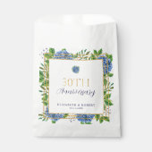 金ゴールドエレガントブルーアジサイ30周年記念パーティー フェイバーバッグ (正面)