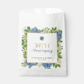 金ゴールドエレガントブルーアジサイ50周年記念パーティー フェイバーバッグ (正面)