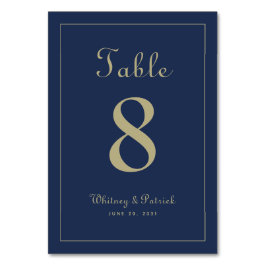 金ゴールドエレガントブルーウェディングレセプションディフォーマルナー テーブルナンバー