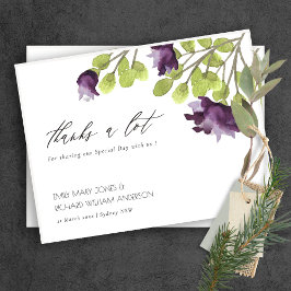 金ゴールドエレガントブルーウォーター色フローラありがとう ポストカード