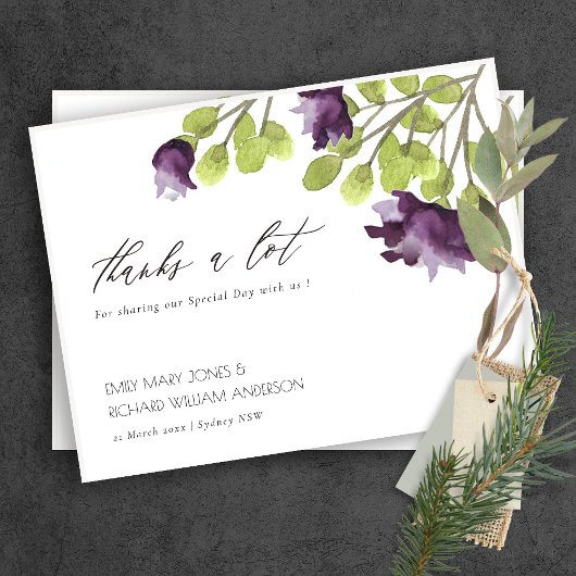 金ゴールドエレガントブルーウォーター色フローラありがとう ポストカード