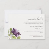 金ゴールドエレガントブルーウォーター色フローラ収容 招待状 (正面)