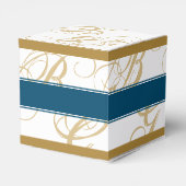 金ゴールドエレガントブルースクリプ結婚トモノグラム フェイバーボックス (裏面サイド)