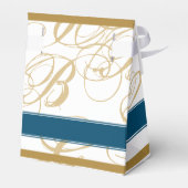 金ゴールドエレガントブルースクリプ結婚トモノグラム フェイバーボックス (裏面サイド)