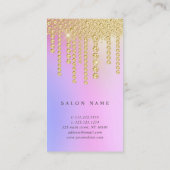 金ゴールドエレガントブルーピンクダイヤモンドのメイクアーティスト 名刺 (裏面)
