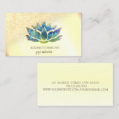 金ゴールドエレガントブルーロータス名刺 名刺 (正面/裏面)