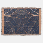 金ゴールドエレガントブルー熱帯植物アナスタシア スローブランケット (正面)