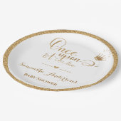 金ゴールドエレガントプリンセスの時の赤ちゃんシャワー ペーパープレート (アングル)