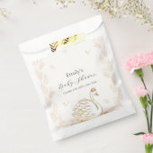 金ゴールドエレガントプリンセススワン蝶ベビーシャワー フェイバーバッグ (封をした状態)