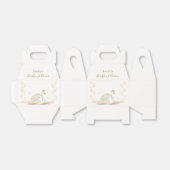 金ゴールドエレガントプリンセススワン蝶ベビーシャワー フェイバーボックス (折り畳みなし)