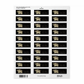 金ゴールドエレガントペイズリーフローラゾウ、ブラック ラベル (フルシート)