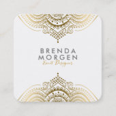 金ゴールドエレガントペイズリー曼荼羅 スクエア名刺 (正面)