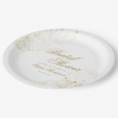 金ゴールドエレガントペニーフローラスケッチブライダルシャワー ペーパープレート (アングル)