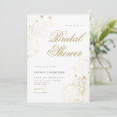 金ゴールドエレガントペニーフローラスケッチブライダルシャワー 招待状 (スタンド正面)