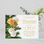 金ゴールドエレガントホリデークリスマスパーティー 箔招待状 (立ち正面)