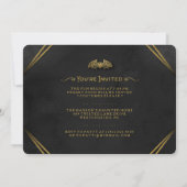 金ゴールドエレガントホワイトこうもりスポオクタキュラ夕べ招待状 招待状 (裏面)