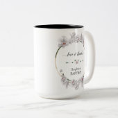 金ゴールドエレガントホワイトオーキッドフラワーズ開花バプテスマ ツートーンマグカップ (正面右)