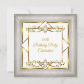 金ゴールドエレガントホワイトグレーパールバースデーパーティー 招待状 (裏面)