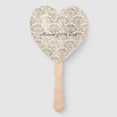 金ゴールドエレガントホワイトシックダマスク ハンドファン (正面)