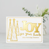 金ゴールドエレガントホワイトジョイ企業のビジネス 箔シーズンカード (立ち正面)