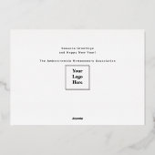 金ゴールドエレガントホワイトジョイ企業のビジネス 箔シーズンカード (裏面)