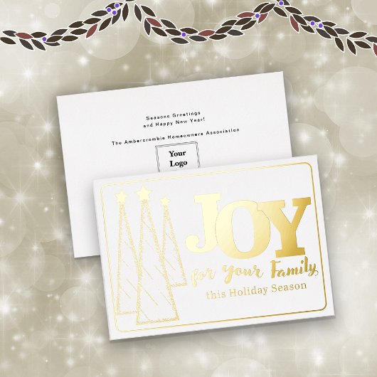 金ゴールドエレガントホワイトジョイ企業のビジネス 箔シーズンカード