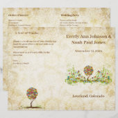 金ゴールドエレガントホワイトダマスクパッチワークツリープログラム (正面/裏面)