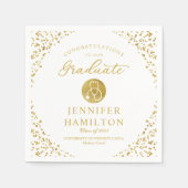 金ゴールドエレガントホワイトナースドクター卒業 スタンダードカクテルナプキン (正面)