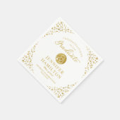 金ゴールドエレガントホワイトナースドクター卒業 スタンダードカクテルナプキン (角)