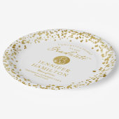 金ゴールドエレガントホワイトナースドクター卒業 ペーパープレート (アングル)