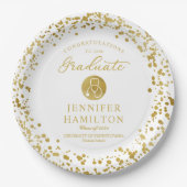 金ゴールドエレガントホワイトナースドクター卒業 ペーパープレート (正面)