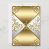 金ゴールドエレガントホワイトパールシルバーバースデーパーティー 招待状 (裏面)