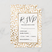 金ゴールドエレガントホワイトヒョウアニマルプリント エンクロージャーカード (正面/裏面)